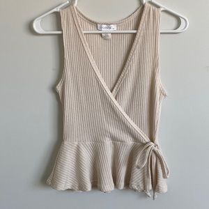 Glance Faux Wrap knit ribbed tank top